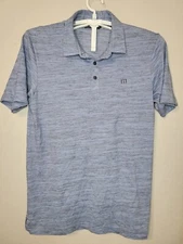 Travis Mathew Mens Small Blue No Logo Short Sleeve Golf Polo Shirt S39