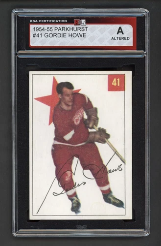 1954-55 PARKHURST #41 GORDIE HOWE KSA ALTERED