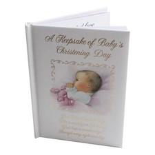 Baby Christening Record Book Keepsake Gift 14cmx10cm - Baby Girl