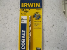 2 Pc Lot Irwin Tools 3016011 Cobalt High-Speed Steel Drill Bit 11/64" x 3-1/2"