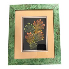Leaf Lines Black Oak Leaves Shadow Box Signed 2017-370 Burl Wood Geuada 12 x 10