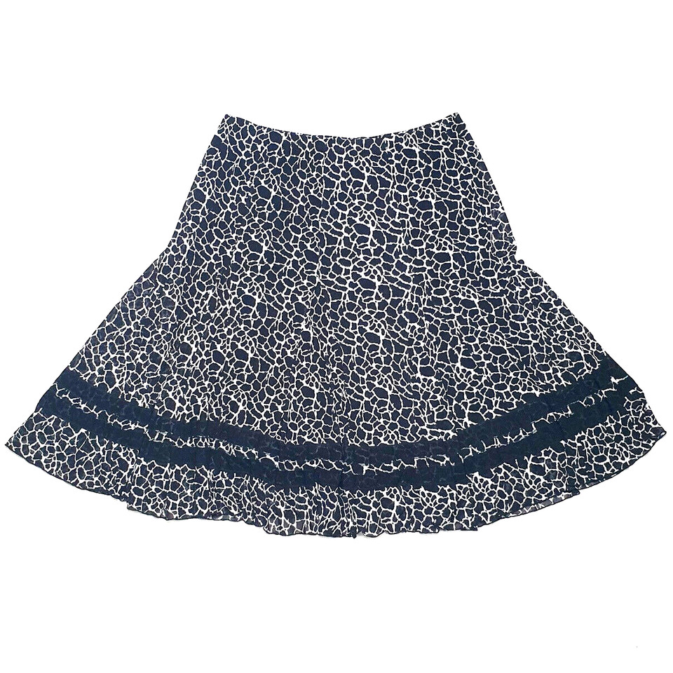 Plus Size 3XL Cheetah Print Midi Skirt Elastic Waist Lined Black White Stylish