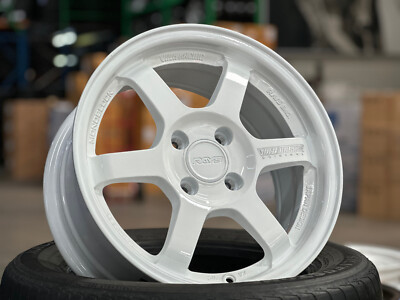 NEW! 4x100 (4 Wheels) 15x7 ET35 AOW TE37 WHITE Fit Honda Toyota Acura Mazda