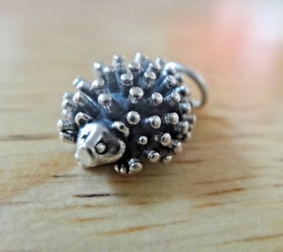Sterling Silver 3D 16x11mm Animal Hedgehog Porcupine Charm