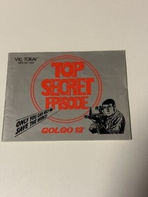 Golgo 13: Top Secret Episode (Nintendo Entertainment System, 1988) NES w/ Manual