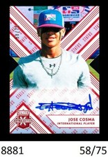 1-2018 PANINI ELITE EXTRA EDITION RED ASPIRATIONS AUTO JOSE COSMA ORIOLES 58/75