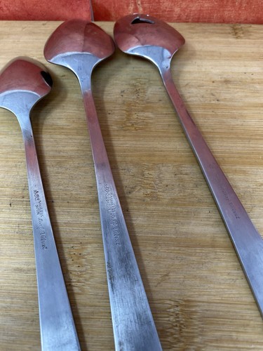 3 cucchiai da portata asciugamano a fessura Supreme inox foglia giapponese velluto nero floreale - Foto 3 di 4