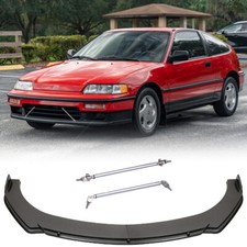 Carbon Fiber Style Front Bumper Lip Strut Rods For 1990-1991 Honda Crx Si Cs Carbon Fiber Style Front Bumper Lip Strut Rods For 1990-1991 Honda Crx Si Cs