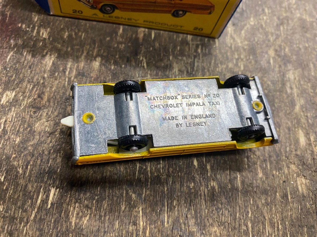 MATCHBOX #20C 1964 Chevrolet Impala Taxicab Orange/Yellow 1965