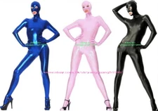 Sexy Women Jumpsuit Bodysuit Unisex Shiny Metallic Costumes Open Eyes/Mouth F719