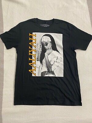 Aaliyah Men's / Unisex R&B Black + Gold Graphic T-Shirt - size S 