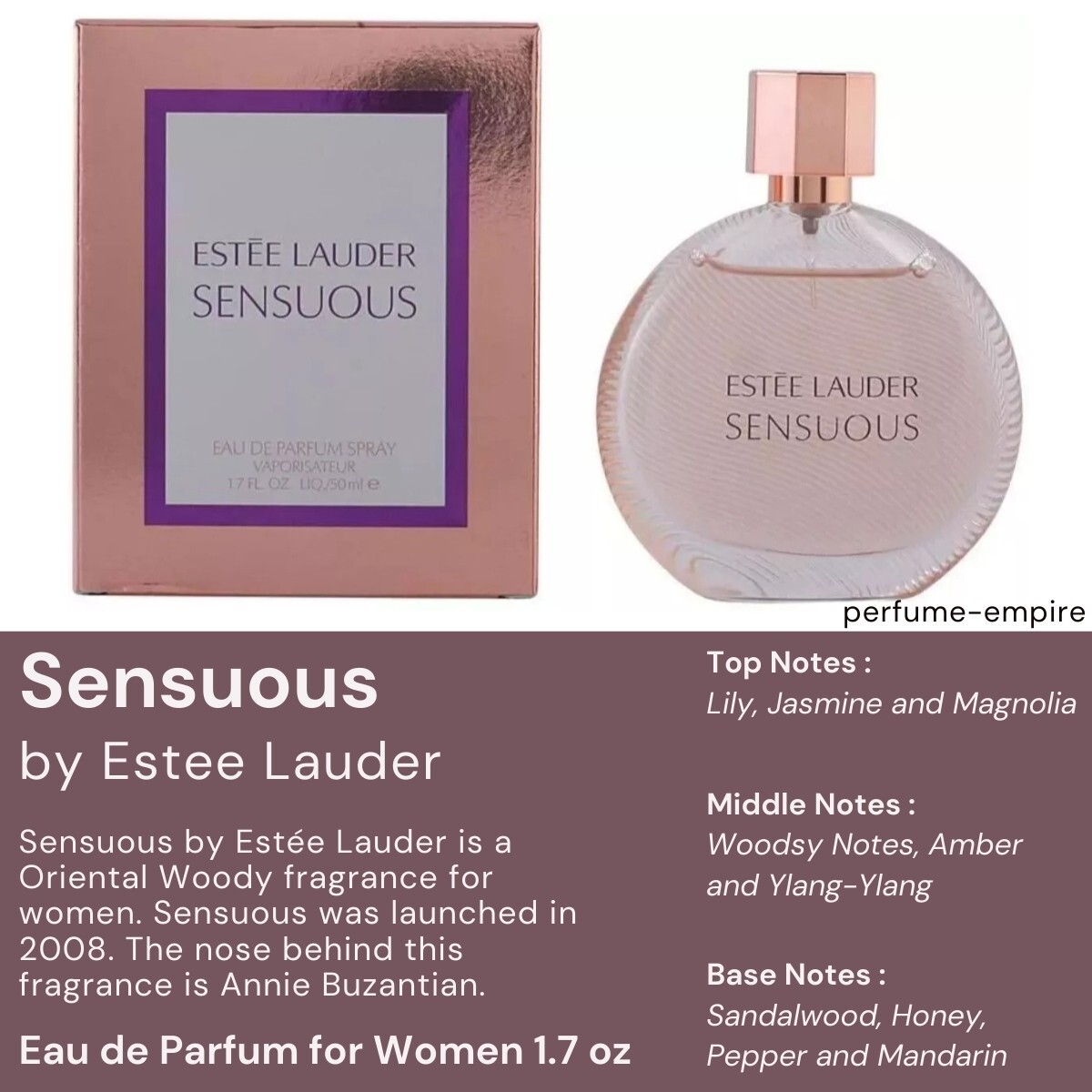 Sensuous by Estee Lauder perfume for women EDP oz New in Box
