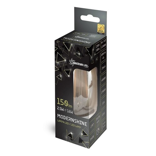 Spectrum LED Filament Candle Smoked Glass 2.5W SES/E14 Cool White 4000K - Picture 2 of 3