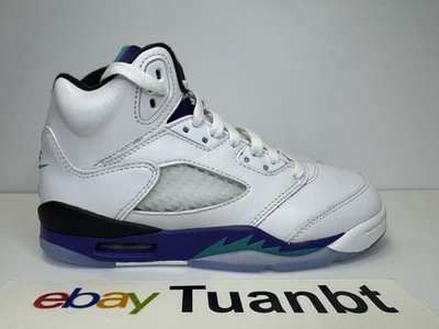 BRAND NEW Nike Air Jordan 5 V Retro YOUTH GS Grape/White/Emerald HQ7980-100