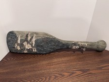 Placa de pared horizontal vintage WOLF resina/cerámica 24" PALETA CANOA remo