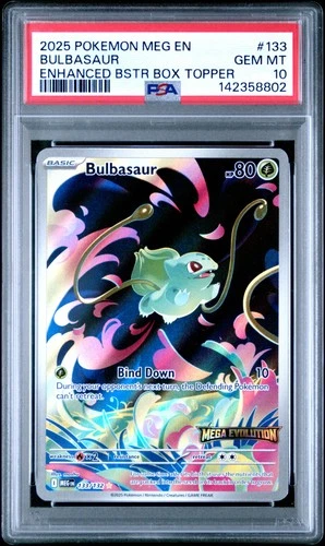 PSA 10 Bulbasaur Box Topper Stamp #133 2025 Pokemon Mega Evolution 142358802