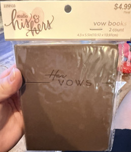 Studio His & Hers Her Vows Guest Book Set 2 Count Brown Modern 4.3x5.5"