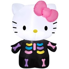 Gemmy Airblown Hello Kitty Neon Skeleton Sanrio, 3 ft Tall, Multi