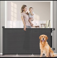 Retractable Pet Dog Gate Safety Guard Folding Baby Toddler Stair Gates Isolation