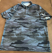 Puma Polo Shirt Mens XL Green Camo Volition America Performance Golf USA Logo