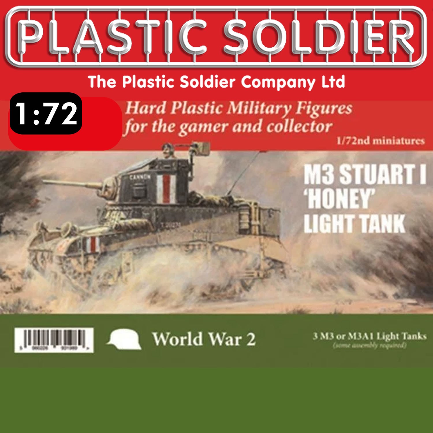 Plastic Soldier Company 1:72 WWII ALLIED STUART HONEY M3 Scale PSC WW2V20026