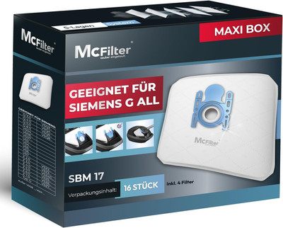 Mcfilter I 16 Staubsaugerbeutel Kompatibel Mit Siemens Typ G All VZ41FGALL / VZ1