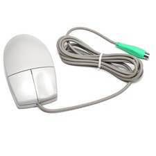 NEW Vintage M-S34 Mechanical Track Ball Mouse 2-Button PS/2 Gray 5VDC 15mA Wired