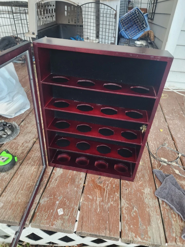 Vintage Wood Wall Hanging Display Shelf, Large, Fits Lenox Spice Village W/ Door - Image 3 of 4