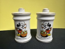 Disney Mickey Mouse Chef Salt and Pepper Shaker Set Ceramic Japan