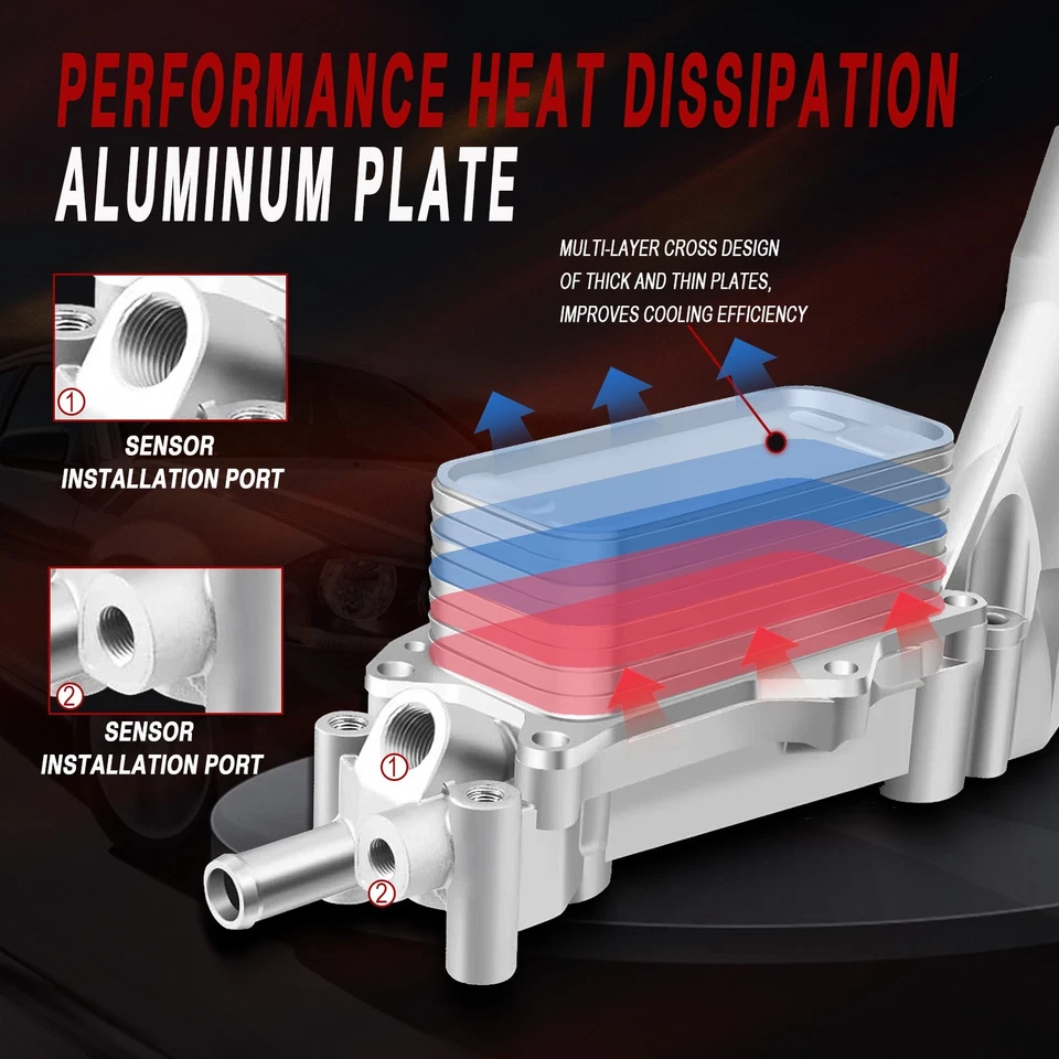 Carcasa de filtro de enfriador de aceite de motor de aluminio para Dodge Jeep Chrysler Ram 3,6 L 11-23 Foto 4 de 4