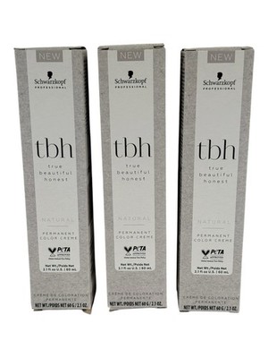 3 Schwarzkopf TBH True Beautiful Honest Permanent Hair Color 4-06N Med Brown NEW