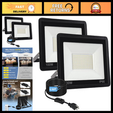 100W LED Outdoor Flood Light 12000LM IP66 Waterproof 2 Pack