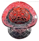 VINTAGE FENTON RED GLASS DAISY & BUTTON TOP HAT 4 X 3
