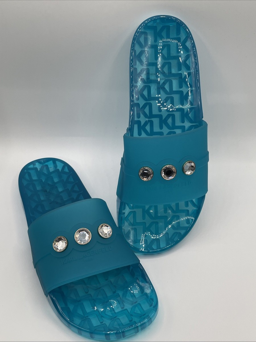 Karl Lagerfeld slides size 13 blue & white Karl Lagerfeld | Shoes | Karl Lagerfeld Slides Size 3 Blue  main image 3