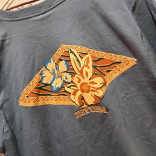 NWT Rhythm Skatewear Men Graphic TShirt Blue Medium Print Short Sleeve Cotton