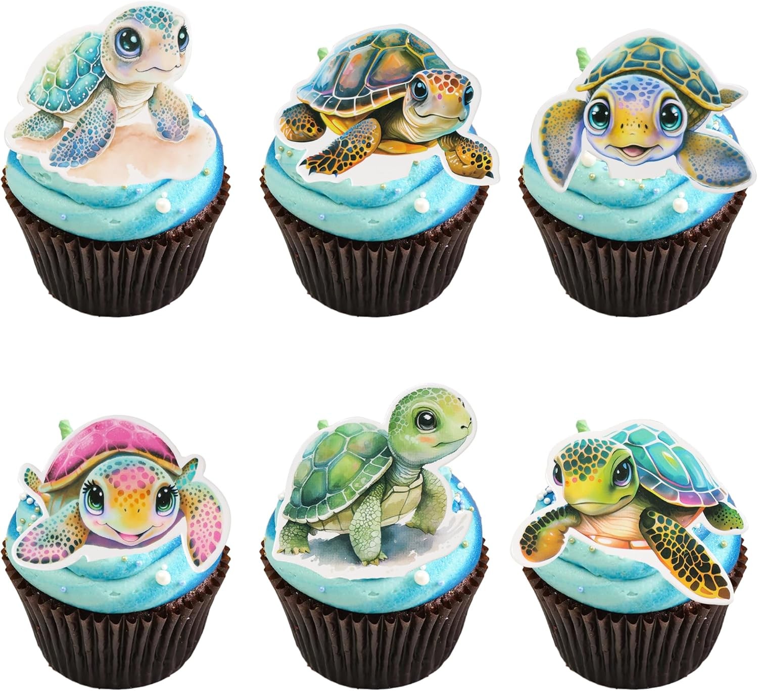 Ephlyn 36Pcs Turtle Cupcake Toppers Sea Animals Baby Shower Party Cake... 