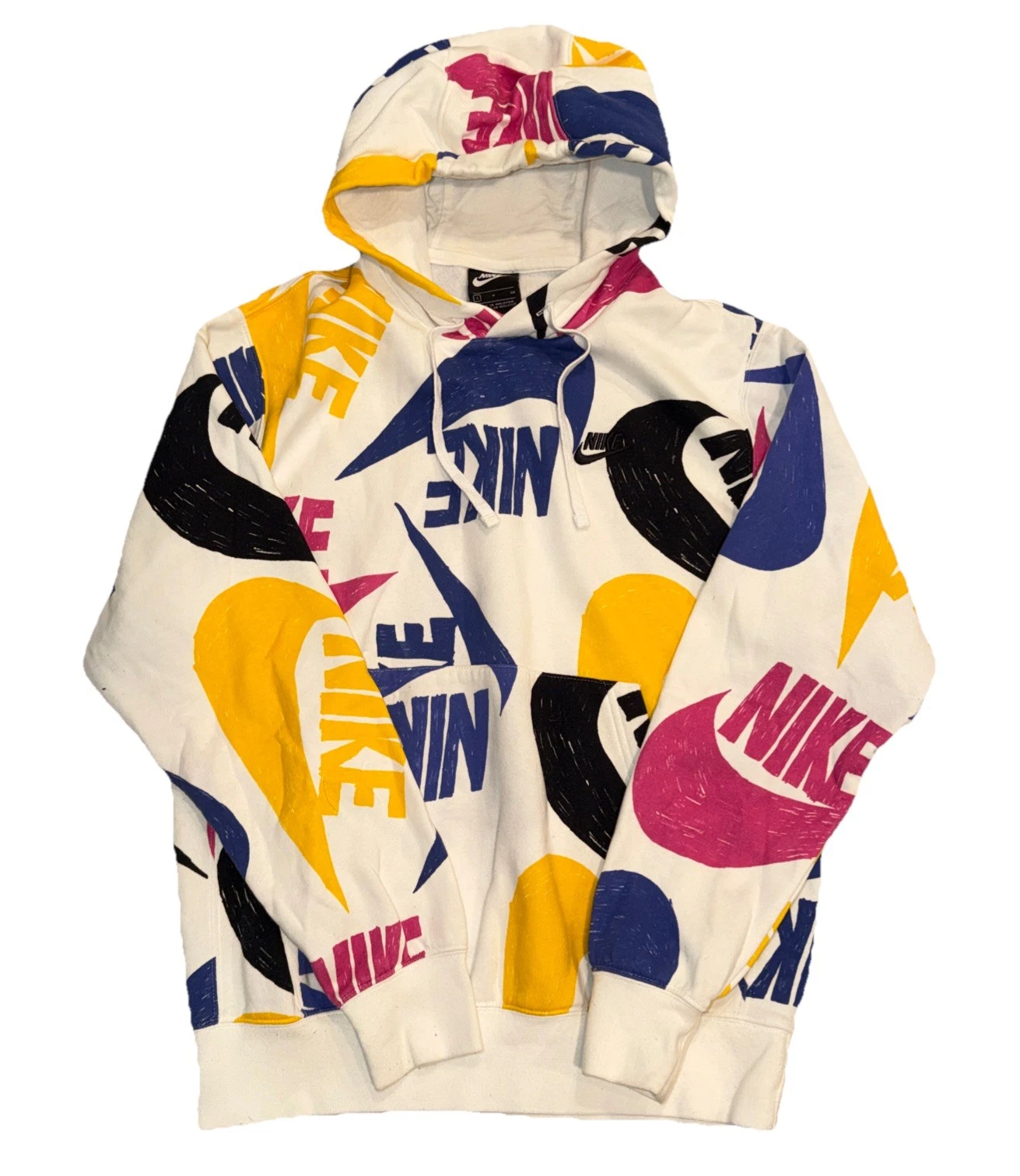 Nike Hoodie Men's S White Multi Color Swoosh Pullover All Over Print Streetwear
Opens in a new windo