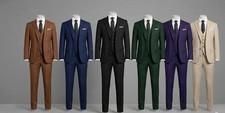Men's 3 Piece Suit Modern Fit Two Button Casual Bespoke