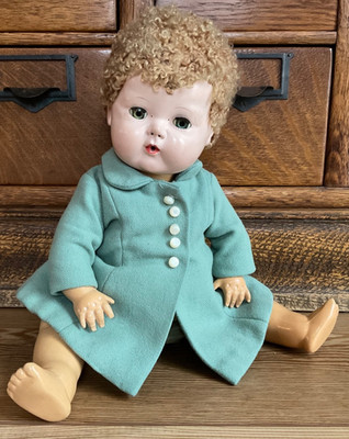 Vtg Amer Char Tiny Tears Doll - Unusual Shade Caracul Wig - Sleepy Eyes - 15 