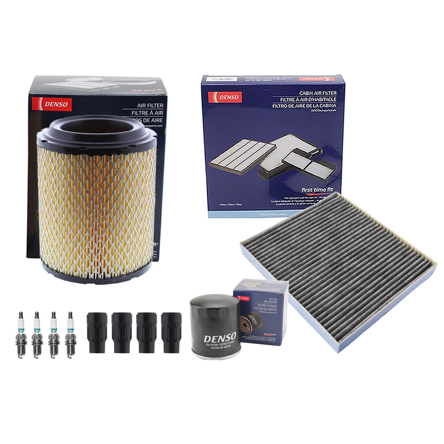 Denso Tune Up Kit 4 Spark Plug  Boot Kit for Caliber Compass Patriot L4 Vin AB