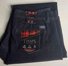  NWT Chaps Men's Comfort Stretch Straight Fit  Black Cordory Pant 32X34.