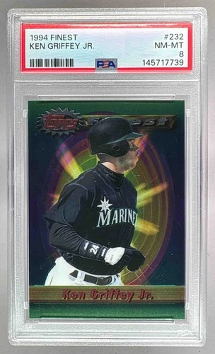 145717739 Ken Griffey Jr 1994 Topps Finest #232 PSA 8