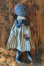 Pearson's Primitive Americana Cloth Doll "Sugar Baby" Rag Fabric Rare Black 
