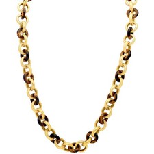 18k Yellow Gold & Tiger’s Eye Necklace - 28