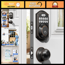 Keyless Entry Door Lock Set, Electronic Keypad Deadbolt Handle, Smart Auto-Loc