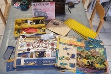 Lot De Construction Mécano En Bois Vintage – Plus De 100 Pièces – Jouet Ancien