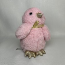 FAO Schwarz Sparklers Pink Baby Chick Plush 7 Stuffed Animal Glitter Feet