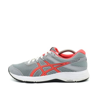 ASICS Damen GEL-CONTEND 6 Sneaker Grau/Rosa Synthetik Low-Top Laufschuhe EU 40.5