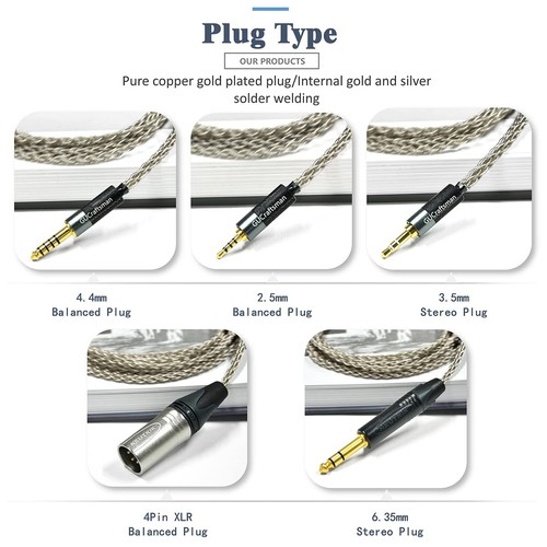 6N Single Crystal Silver Upgrade Headphone Cable 3.5mm/4.4mm/4Pin XLR Cable f... - Picture 6 of 7