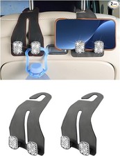 2 PCS Car Seat Headrest Hook, Vehicle Seat Back Hanger for Purses Bags, Gray